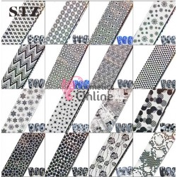 Folii de transfer, FST005 cu modele deosebite Albe, set 16 bucati